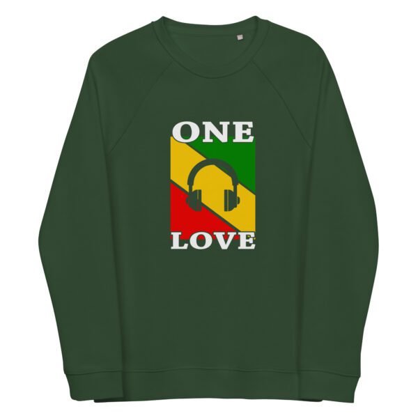 unisex organic raglan sweatshirt bottle green front 65f4a1462f825