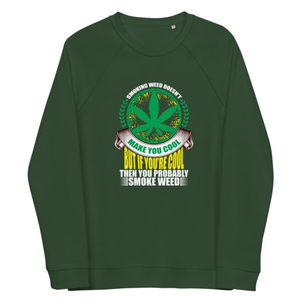 unisex organic raglan sweatshirt bottle green front 65fc3ece99d9a