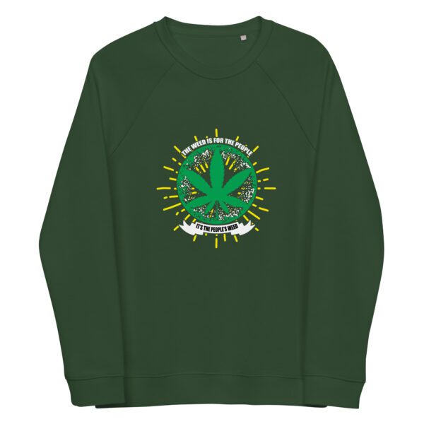 unisex organic raglan sweatshirt bottle green front 6600731603826