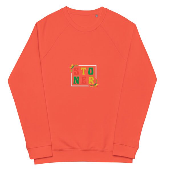 unisex organic raglan sweatshirt burnt orange front 65e423477f32c