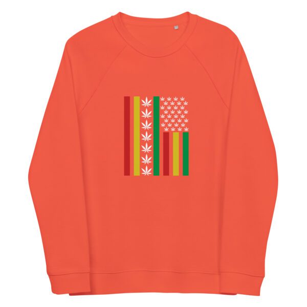 unisex organic raglan sweatshirt burnt orange front 65e44d5789385
