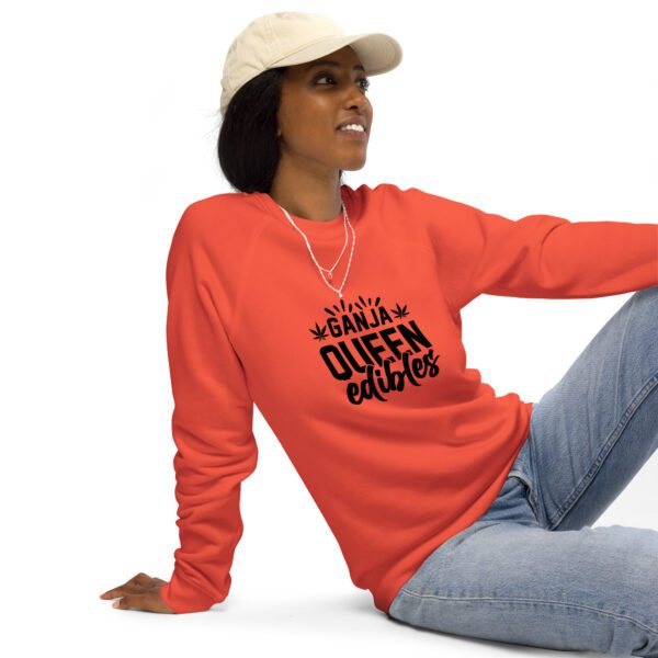 unisex organic raglan sweatshirt burnt orange front 65e481e20083b