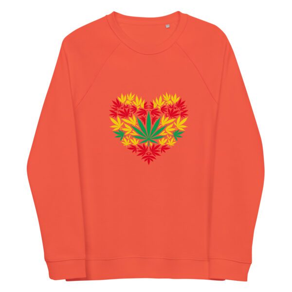 unisex organic raglan sweatshirt burnt orange front 65eea1dcbe0ed