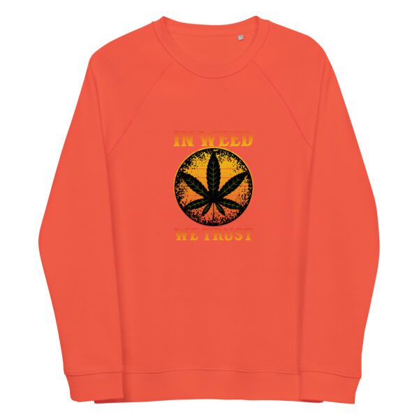 unisex organic raglan sweatshirt burnt orange front 65eecce5d912e