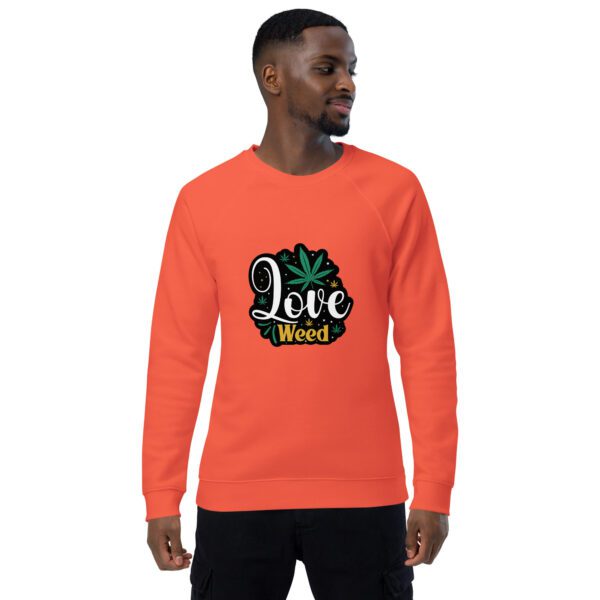 unisex organic raglan sweatshirt burnt orange front 65f044782e966