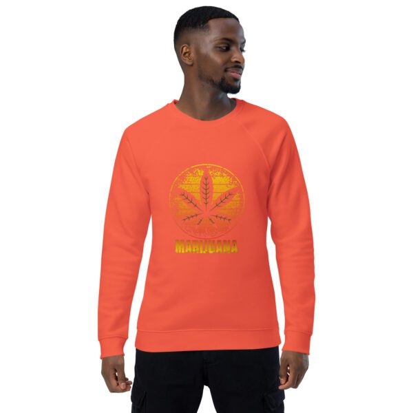 unisex organic raglan sweatshirt burnt orange front 65f496de14868