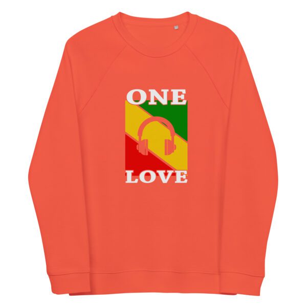 unisex organic raglan sweatshirt burnt orange front 65f4a1463011a