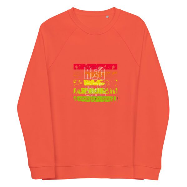 unisex organic raglan sweatshirt burnt orange front 65f4a8653e954