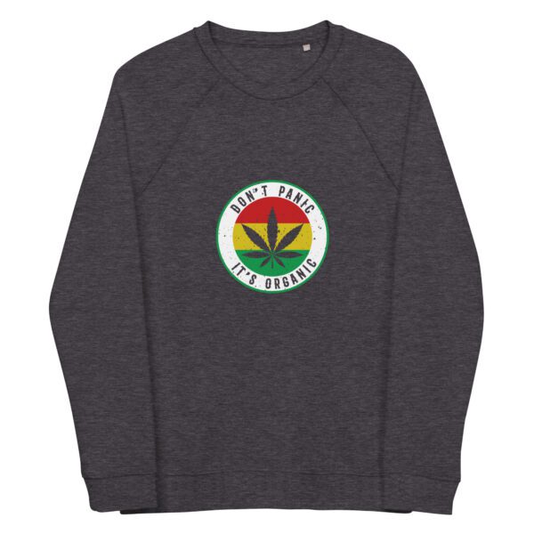 unisex organic raglan sweatshirt charcoal melange front 65e43597608b8