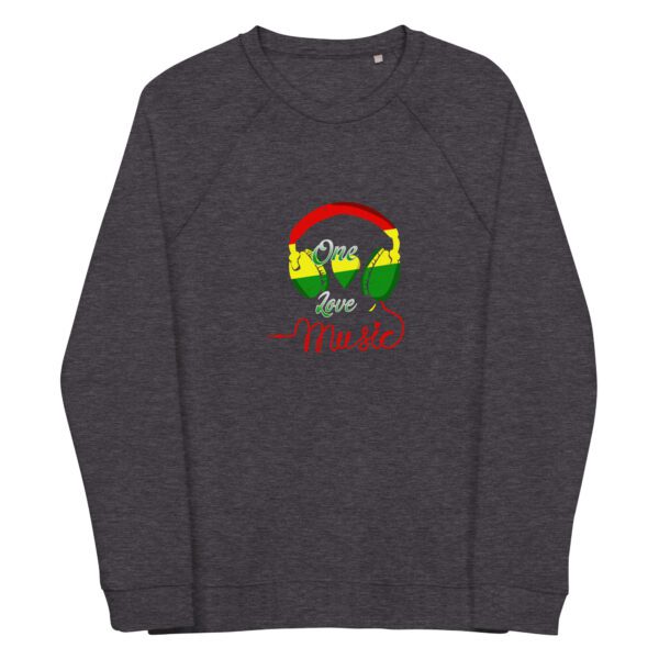 unisex organic raglan sweatshirt charcoal melange front 65e461e054716