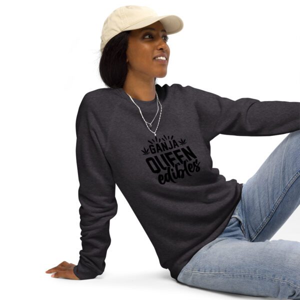 unisex organic raglan sweatshirt charcoal melange front 65e481e200000