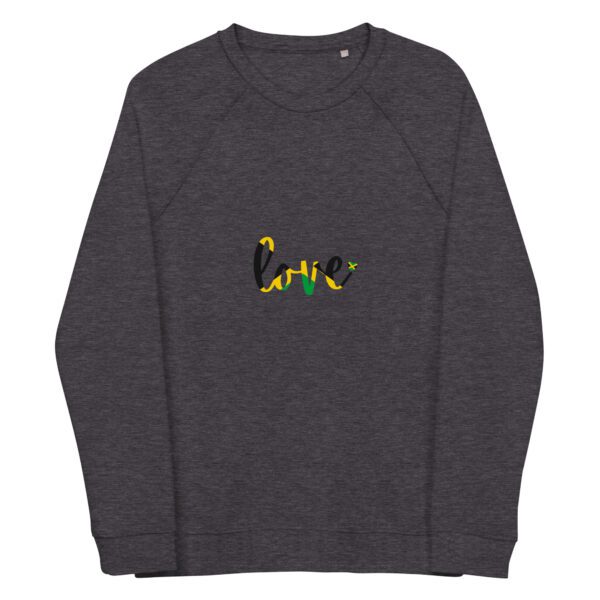 unisex organic raglan sweatshirt charcoal melange front 65ef180599cb7