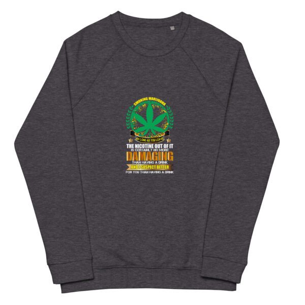 unisex organic raglan sweatshirt charcoal melange front 65fc3b8c328e9