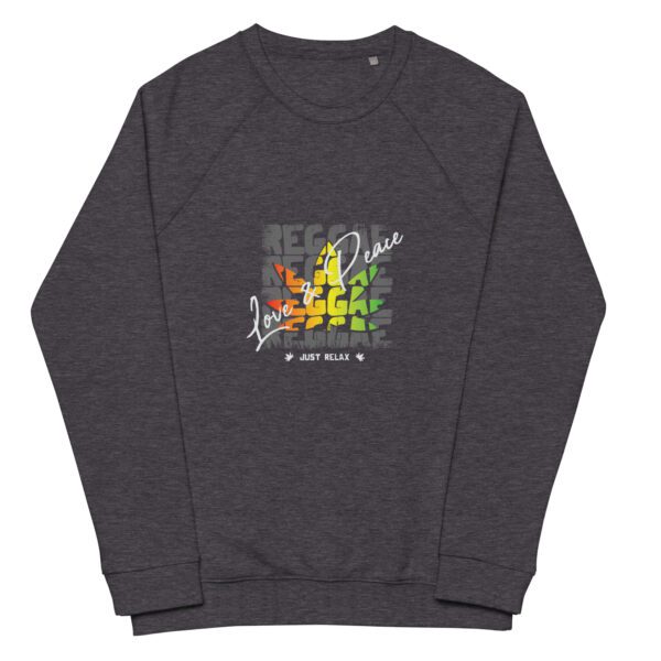 unisex organic raglan sweatshirt charcoal melange front 66008a8fb7087