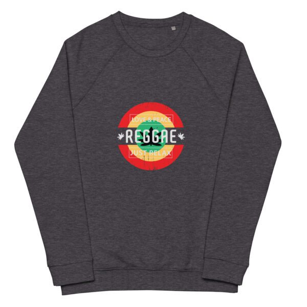 unisex organic raglan sweatshirt charcoal melange front 66008f80c7f03