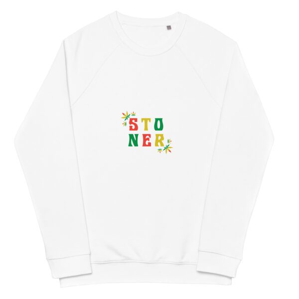 unisex organic raglan sweatshirt white front 65e423477f86e