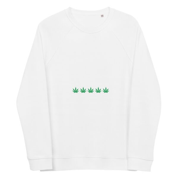 unisex organic raglan sweatshirt white front 65e438bca3e20