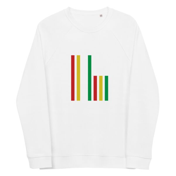 unisex organic raglan sweatshirt white front 65e44d5789c51