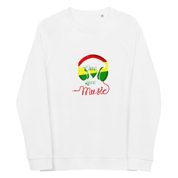 unisex organic raglan sweatshirt white front 65e461e055ef9