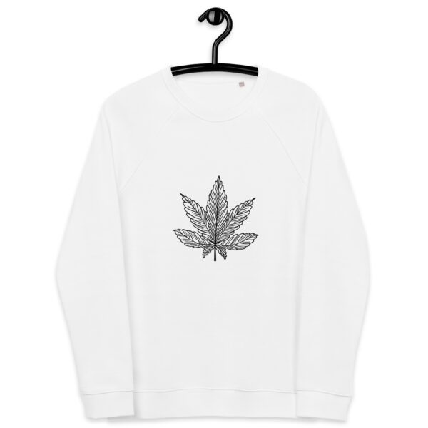 unisex organic raglan sweatshirt white front 65e46a07e3616