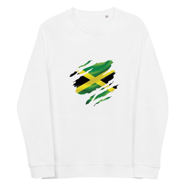 unisex organic raglan sweatshirt white front 65eef994837d4