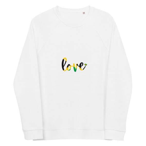 unisex organic raglan sweatshirt white front 65ef18059b684