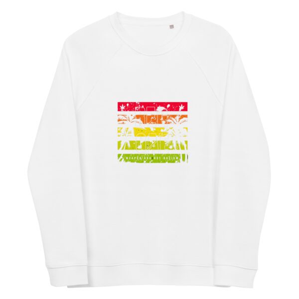unisex organic raglan sweatshirt white front 65f4a8653f57f