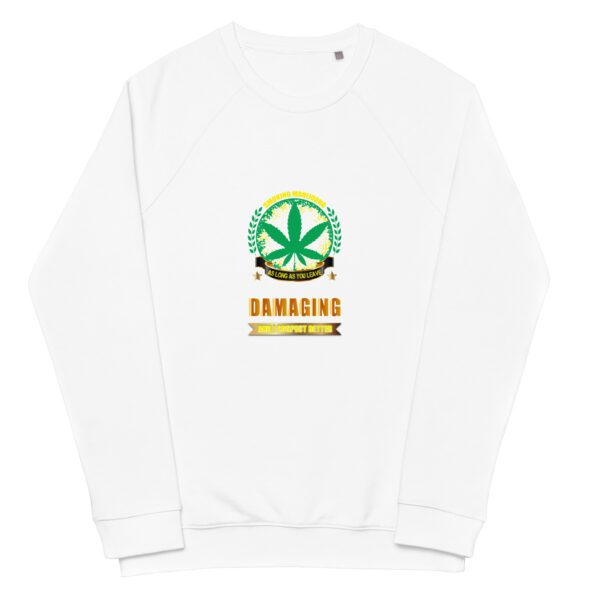 unisex organic raglan sweatshirt white front 65fc3b8c33c02