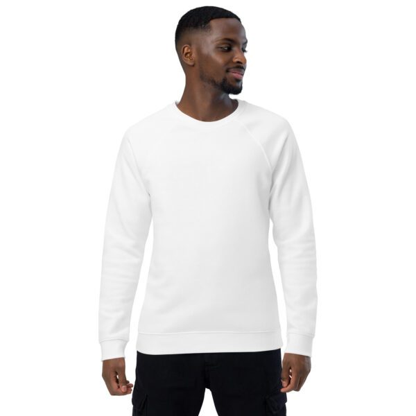 unisex organic raglan sweatshirt white front 65ff2acfd6824