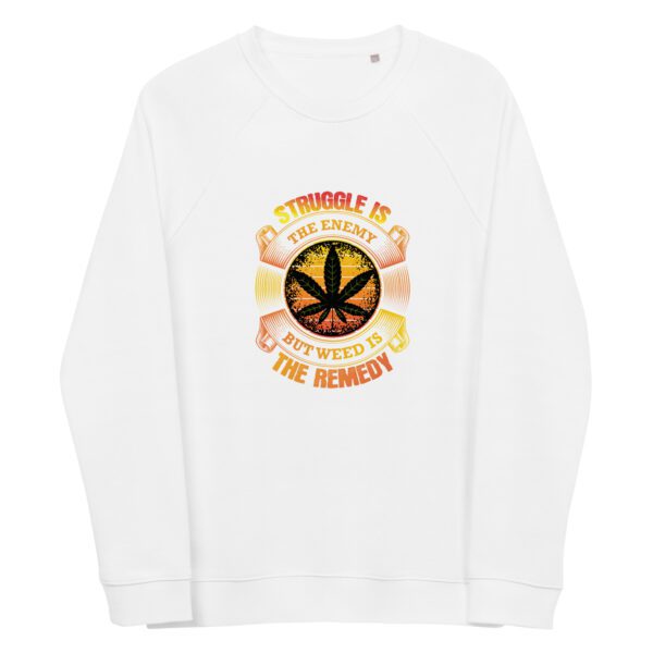 unisex organic raglan sweatshirt white front 65ff4186badbd