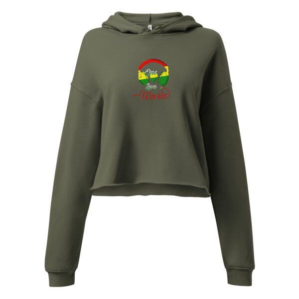 womens cropped hoodie military green front 65e45da42bb32