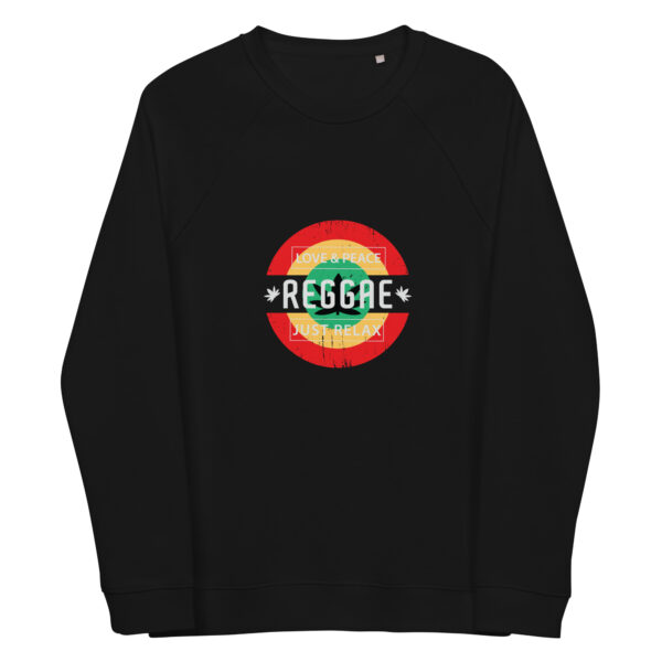 unisex organic raglan sweatshirt black front 661448e288a8b