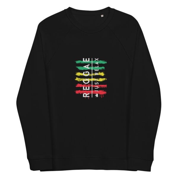 unisex organic raglan sweatshirt black front 66144dc072da2