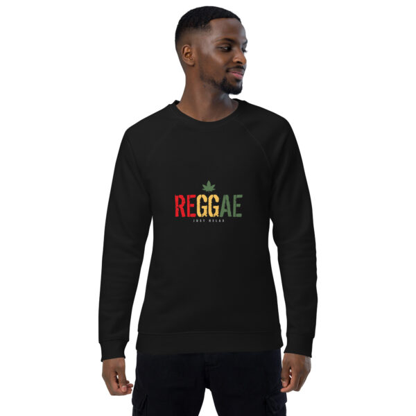 unisex organic raglan sweatshirt black front 661451a578086