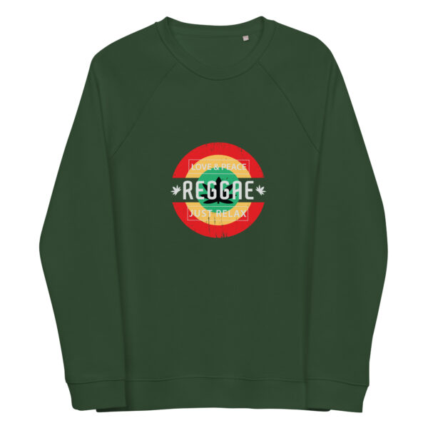 unisex organic raglan sweatshirt bottle green front 661448e28a4e5