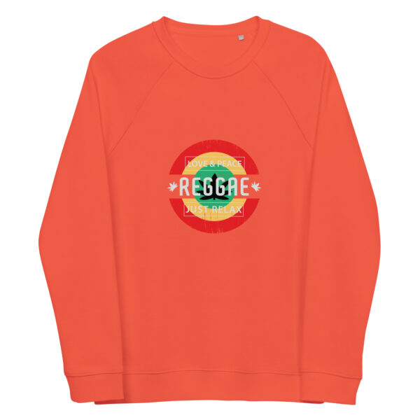unisex organic raglan sweatshirt burnt orange front 661448e28ad7c