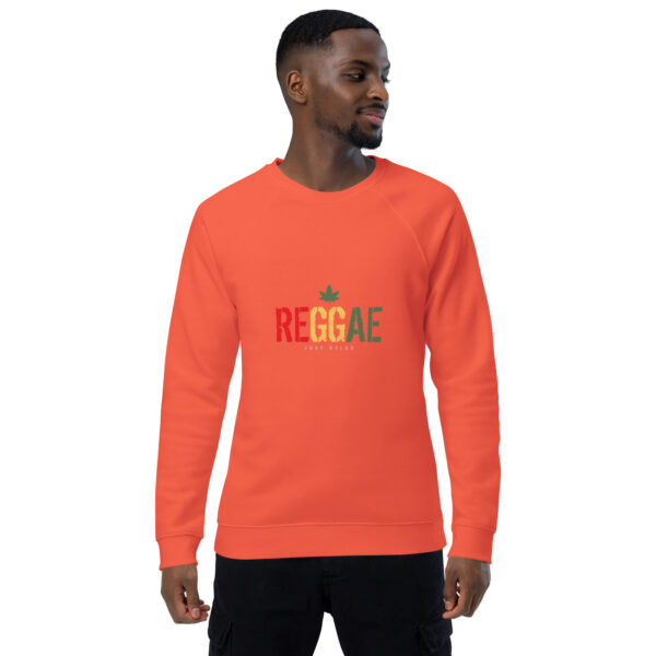 unisex organic raglan sweatshirt burnt orange front 661451a57a190