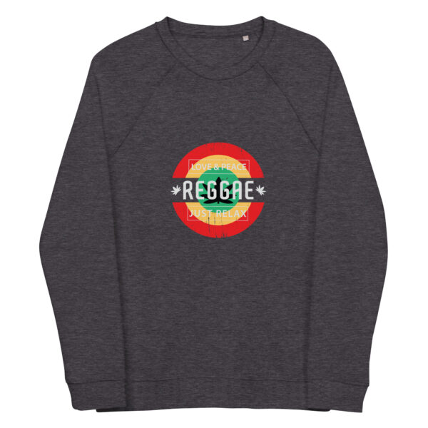 unisex organic raglan sweatshirt charcoal melange front 661448e289e72