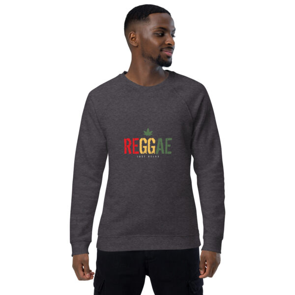unisex organic raglan sweatshirt charcoal melange front 661451a5797f5