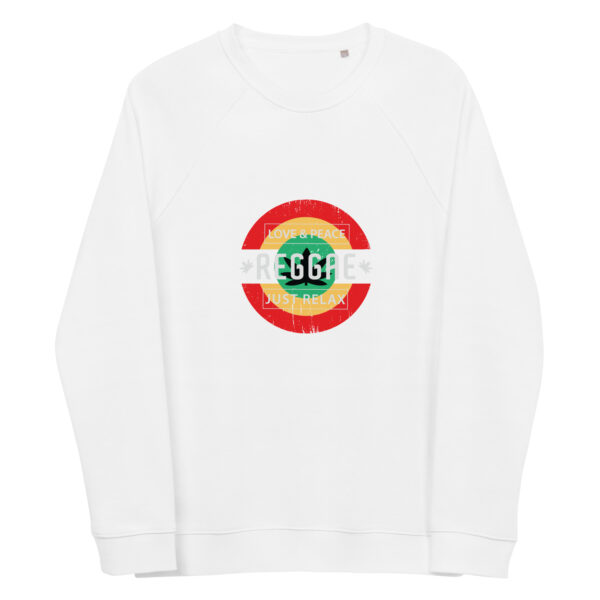 unisex organic raglan sweatshirt white front 661448e28b92e